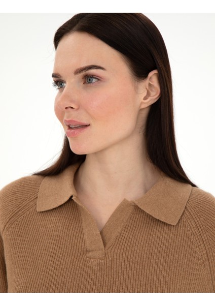 Kadın Camel Yün Regular Fit Kazak 50296492-VR015 fiyatları