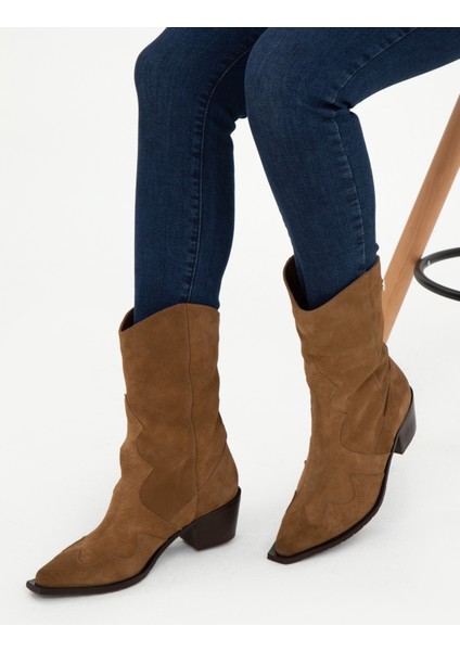 Kadın Camel Süet Çizme 50295593-VR015