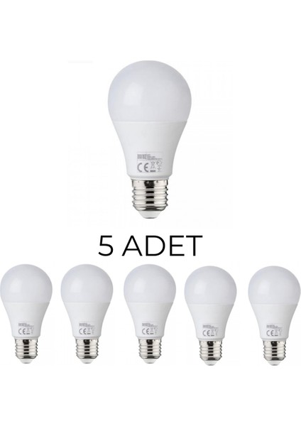 Horoz Premier-9 LED Ampul 9W E27 Duy Beyaz Işık (6400K) - 5’li Paket