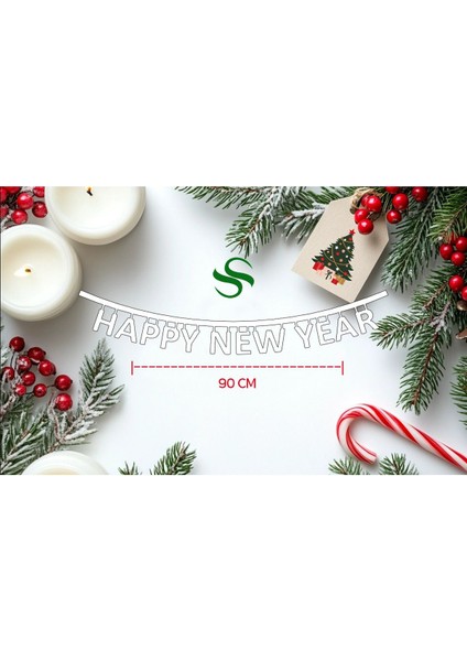 Yılbaşı Konsept Happy New Year Mutlu Yıllar Keçe Yazı 90 cm