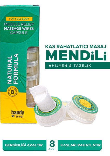 Kas Rahatlatıcı Masaj Kapsülü 8 x 7,5 ml Likit & Selüloz Mendil