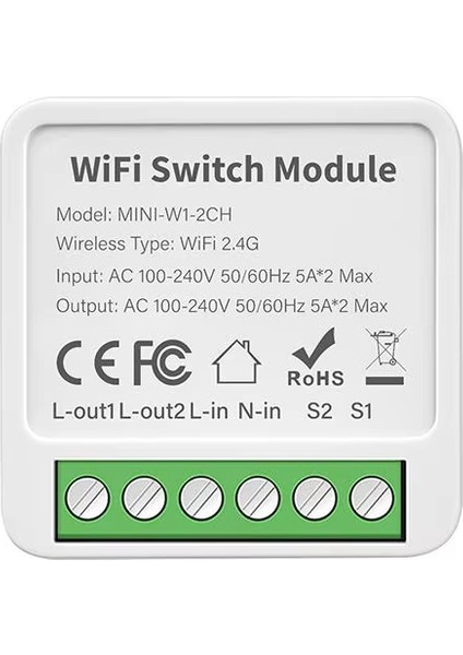 Smart Switch 2 Çıkış ( Panjur / Kepenk / Motor Yönlendirme / lamba anahtarı)