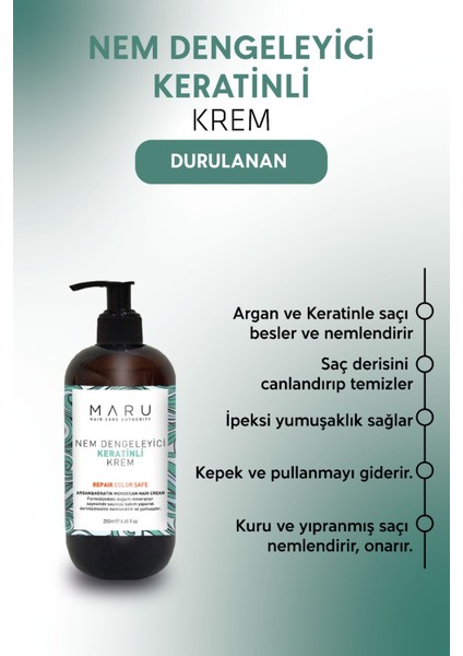 Onarıcı Nem Veren Durulanan Argan ve Keratin Saç Bakım Kremi 250 ml