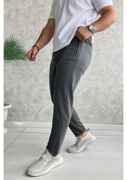 Bel Lastikli Duble Paça Erkek Çimalı Eşofman Altı