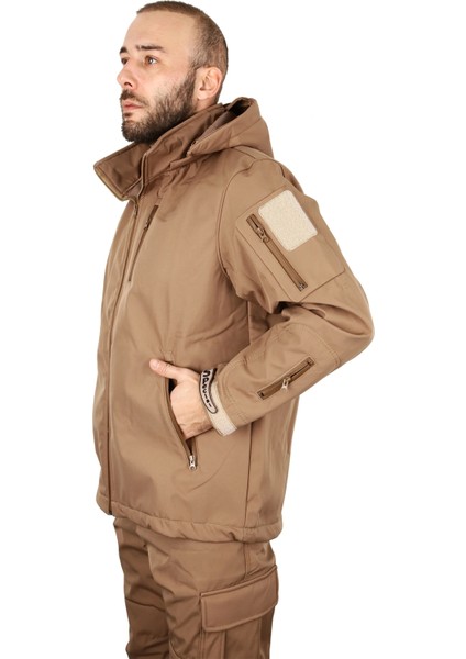 Softshell Tactical Su ve Hava Geçirmez Mont Bej