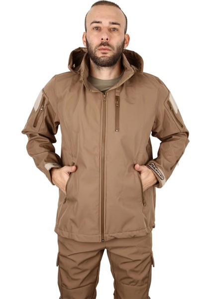 Softshell Tactical Su ve Hava Geçirmez Mont Bej modelleri