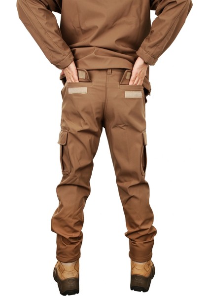 Softshell Pantolon Bej Içi Polarlı Su ve Soğuk Geçirmez