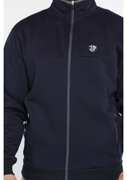 Erkek Dik Yaka Fermuarlı Şardonlu Üç Iplik Sweatshirt fırsatları