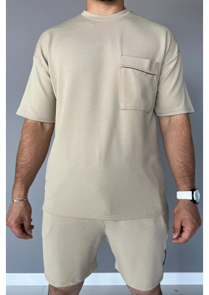 Cepli Likralı Erkek Tişört Şort İkili Takım modelleri