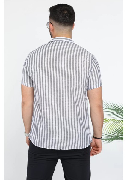 Slim Fit Desenli Keten Gömlek modelleri
