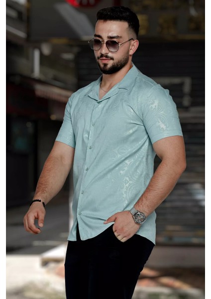 Slim Fit Desenli Aerobin Erkek Gömlek
