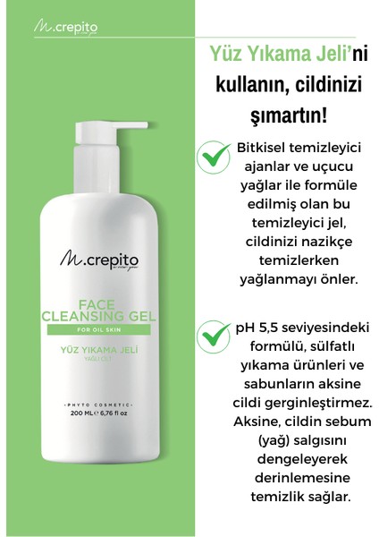 Bitkisel Yüz Yıkama Jeli Yağlı Cilt 200 ml