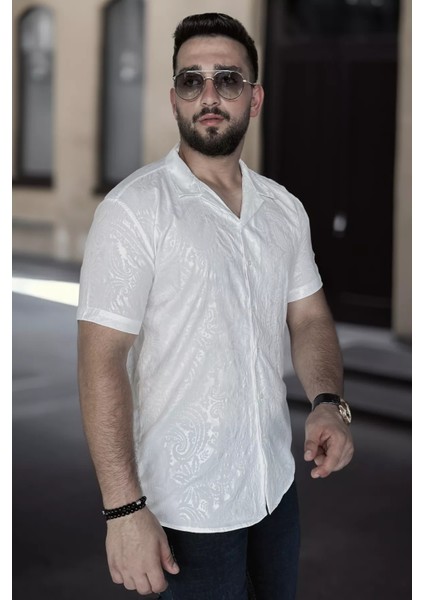 Slim Fit Desenli Aerobin Erkek Gömlek