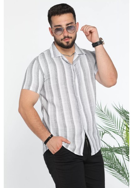 Slim Fit Desenli Keten Gömlek fiyatları