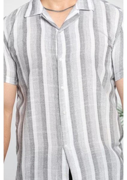 Slim Fit Desenli Keten Gömlek modelleri