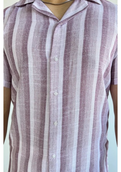 Slim Fit Desenli Keten Gömlek modelleri