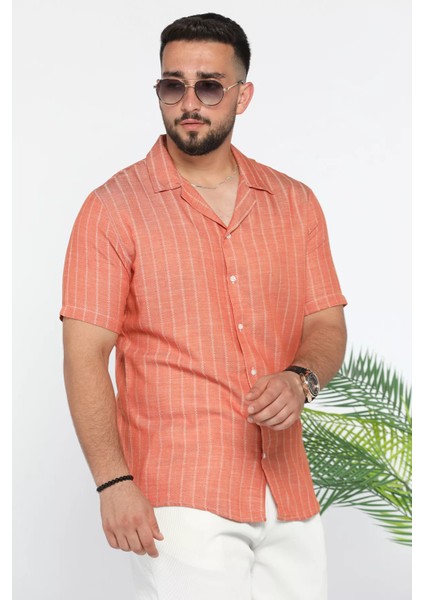 Slim Fit Desenli Keten Gömlek fiyatları