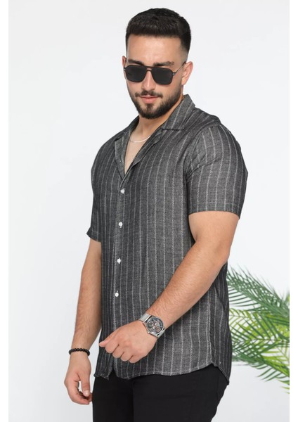 Slim Fit Desenli Keten Gömlek fırsatları