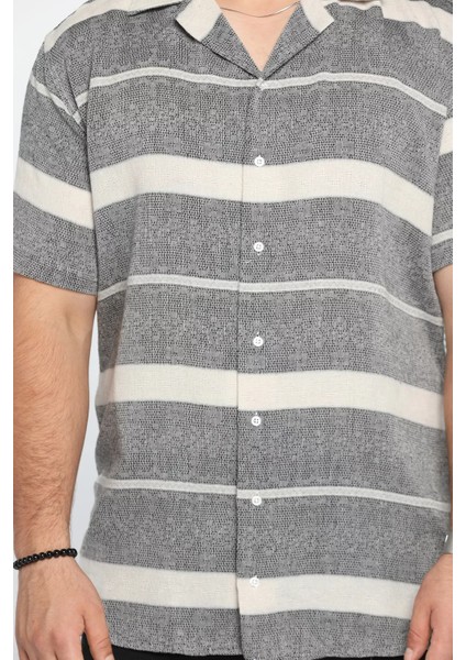 Slim Fit Desenli Keten Gömlek fırsatları