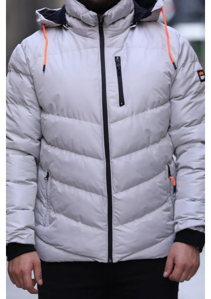 İçi Peluş Fermuarlı Kapüşonlu Erkek Mont P-00013141 fırsatları