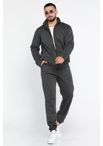 Erkek Dik Yaka Double Face Paça Lastikli Eşofman Takımı fiyatları