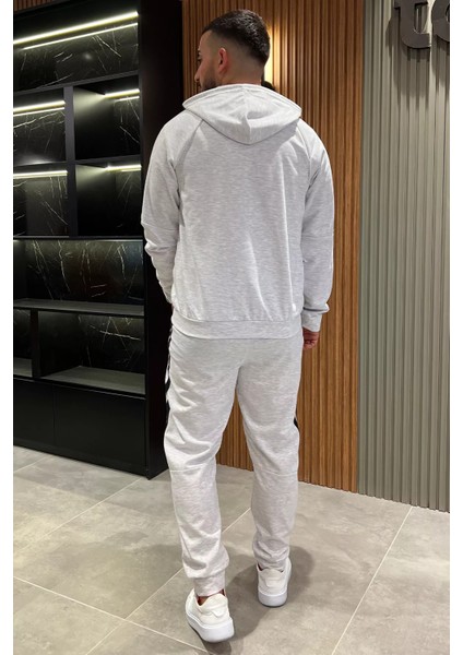 Erkek Kapüşonlu Double Face Paça Ribanalı Eşofman Takımı modelleri