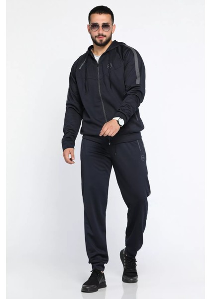 Erkek Kapüşonlu Double Face Paça Ribanalı Eşofman Takımı