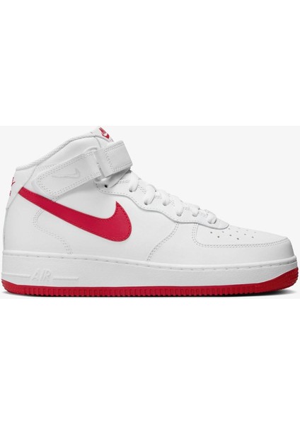 Air Force 1 '07 Mid Leather Sneaker Deri Yüksek Bilek Günlük Spor Ayakkabı Beyaz