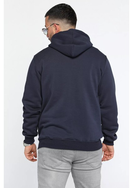 Erkek Kapüşonlu Yarım Fermuarlı Şardonlu Slim Fit Üç Iplik Sweatshirt modelleri