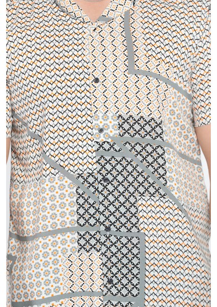 Slim Fit Desenli Viskon Erkek Gömlek fırsatları
