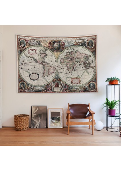 Terrarum Orbis Tabula - Antik Dünya Haritası Duvar Örtüsü - 100 cm x 140 cm