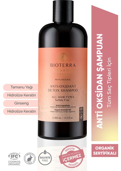 Organik Anti Oksidan Detoks Şampuan 400 ml