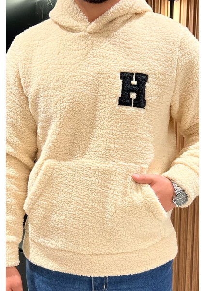 Erkek Kapüşonlu Kanguru Cepli Peluş Sweatshirt fiyatları