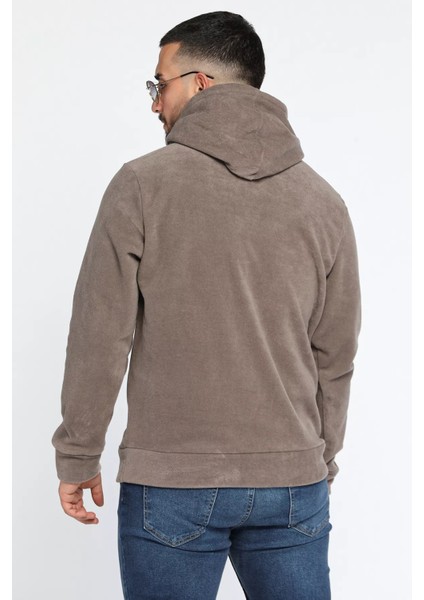 Kapüşonlu Kanguru Cepli Erkek Polar Sweatshirt modelleri