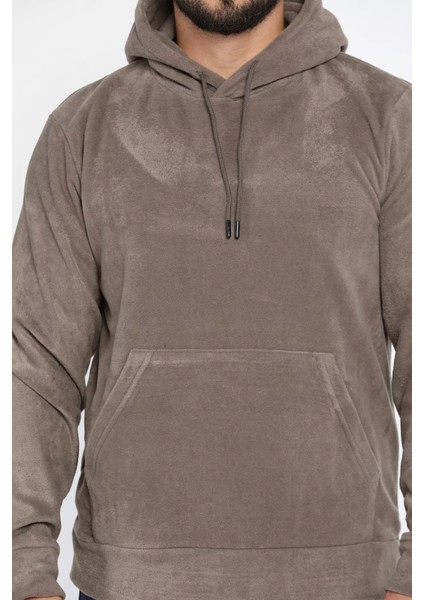 Kapüşonlu Kanguru Cepli Erkek Polar Sweatshirt fırsatları