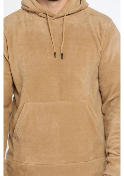 Kapüşonlu Kanguru Cepli Erkek Polar Sweatshirt fırsatları