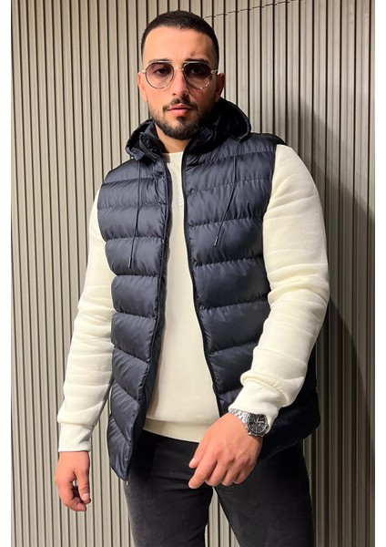 Kapüşonlu Astarlı Erkek Şişme Yelek P-00013112