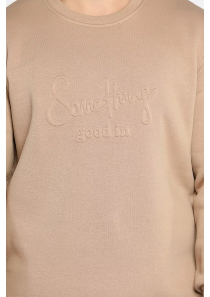 Erkek Bisiklet Yaka Şardonlu Üç Iplik Sweatshirt fırsatları