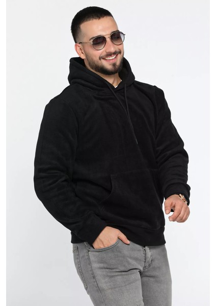 Kapüşonlu Kanguru Cepli Erkek Polar Sweatshirt fiyatları