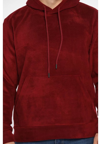 Kapüşonlu Kanguru Cepli Erkek Polar Sweatshirt fırsatları