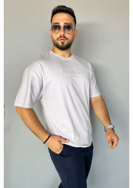 Kabartma Baskılı Oversize Tişört