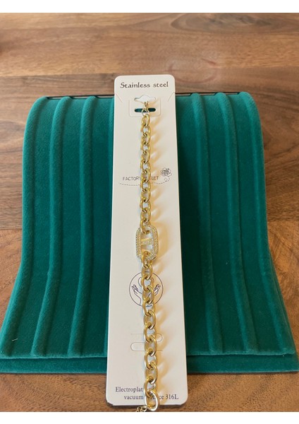 Çelik Zirkon Detaylı Kalın Zincir Bileklik modelleri