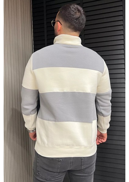 Polo Yaka Renk Garnili Üç Iplik Şardonlu Erkek Sweatshirt modelleri