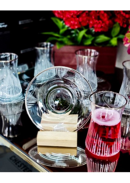 Sekinev Paşabahçe Cam Heybeli Eyfel 12 Parça Gümüş Çay Takımı fırsatları