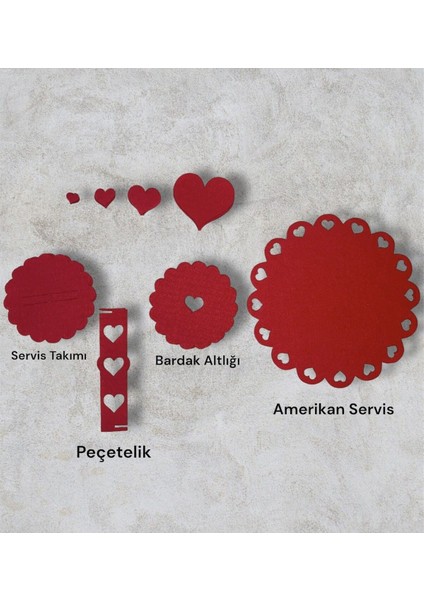 14 Şubat Sevgililer Günü 2'li Amerikan Servis, Sevgililer Günü Kutlama Servis Seti