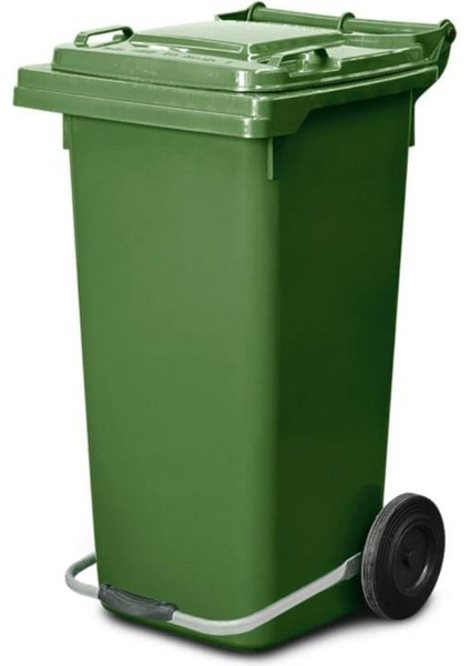 Plastik Metal Pedallı Çöp Konteyneri 120 Litre Konteyner - Isıya Dayanıklı Malzeme