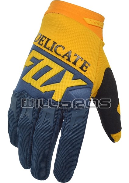 Turuncu Tarzı L Beden Narin Tilki Motosiklet Yarışı Eldiveni Scooter Lokomotif Motokros Mavi Sarı Eldiven (Yurt Dışından) fiyatları