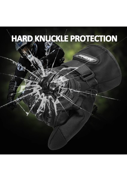 Siyah Stil L Beden Kış Motosiklet Eldivenleri Erkek Kadın 100% Su Geçirmez Rüzgar Geçirmez Sıcak Sert Knuckle Koruma Dokunmatik Ekran Sürme Aksesuarları (Yurt Dışından) modelleri