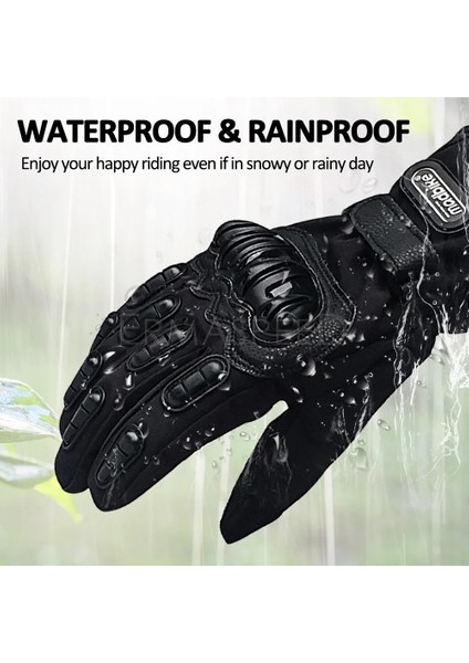 Siyah Stil L Beden Kış Motosiklet Eldivenleri Erkek Kadın 100% Su Geçirmez Rüzgar Geçirmez Sıcak Sert Knuckle Koruma Dokunmatik Ekran Sürme Aksesuarları (Yurt Dışından) fırsatları