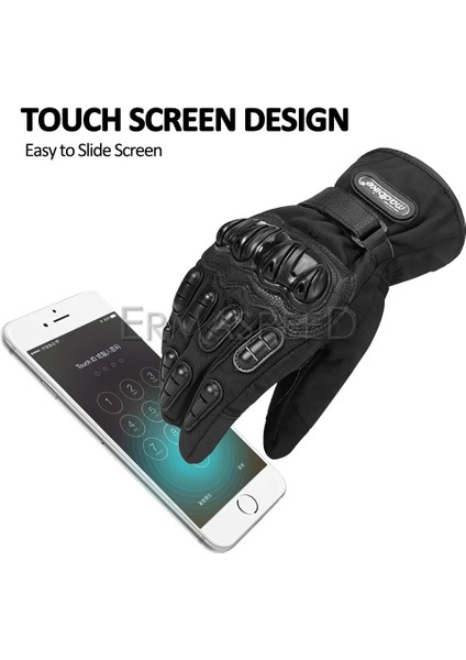 Siyah Stil L Beden Kış Motosiklet Eldivenleri Erkek Kadın 100% Su Geçirmez Rüzgar Geçirmez Sıcak Sert Knuckle Koruma Dokunmatik Ekran Sürme Aksesuarları (Yurt Dışından) indirimleri